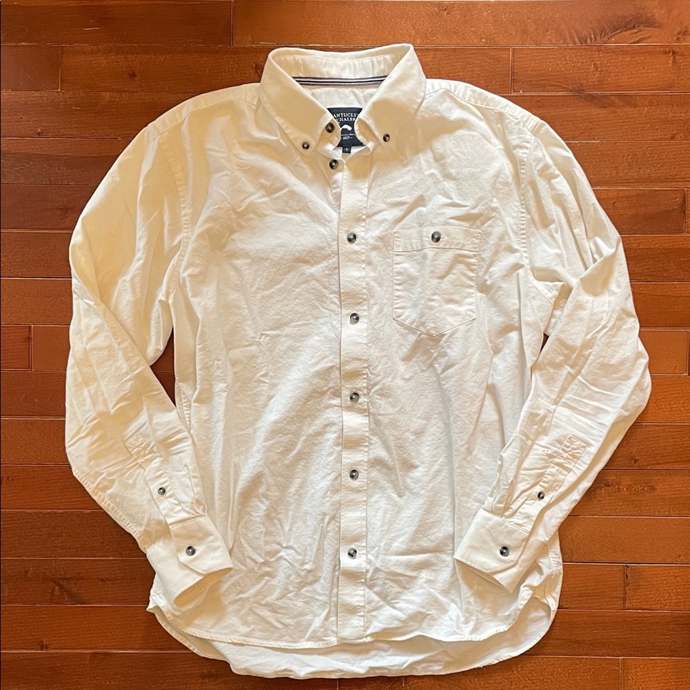Nantucket Whaler White Button-Down Men's Shirt sz L